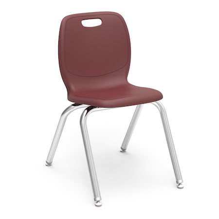 Virco N2 Series 16" Classroom Chair, 3rd - 4th Grade with Nylon Glides - Wine Seat N216